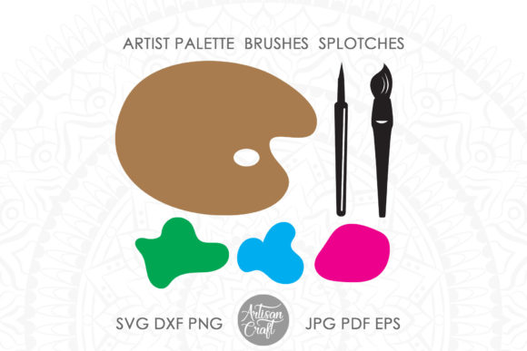 Art Supplies, Artist Palette: A Graphic Design Asset for Creative Projects