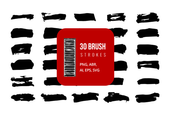 Black Brush Stroke Set for Graphic Design Projects