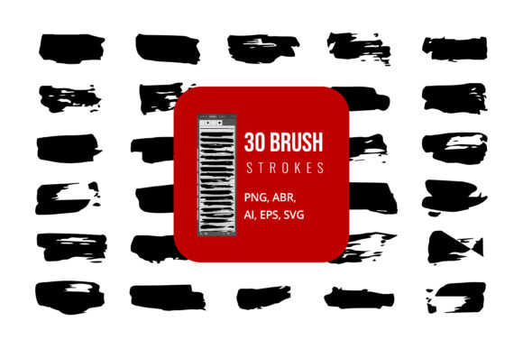 Black Grunge Brush Collection for Graphics and Brushes