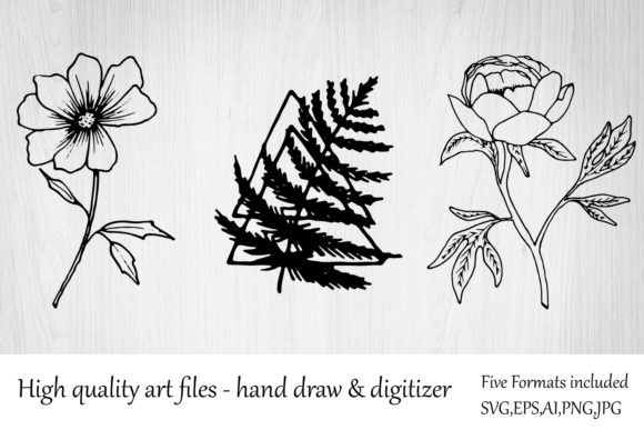 Botanical Clipart Sub SVG Lineart Flower Review