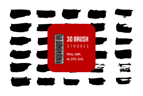 Brush Strokes, Black Ink Lines for Graphic Design
