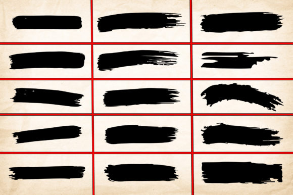 Grunge Brushes Black Paint Strokes Ink Review