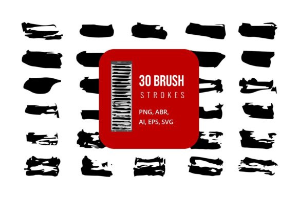 Grungy Brush Collection with Watercolor for Graphics and Brushes