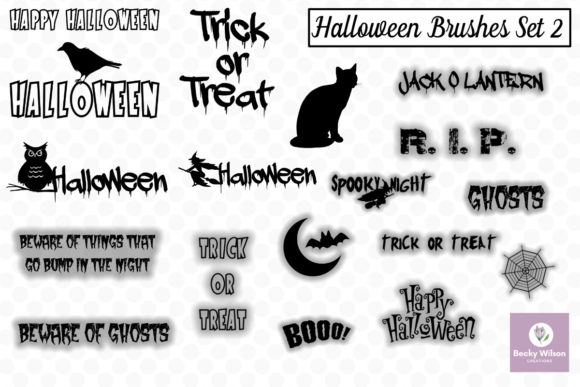Halloween SVG and Brushes Set 2 for Graphics and Crafts