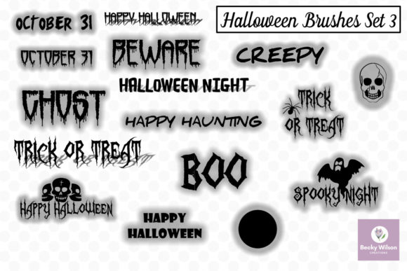 Halloween SVG and Brushes Set 3 for Graphics and Crafts