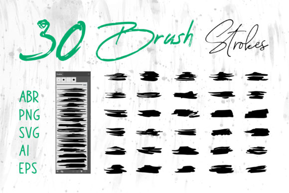 Ink Brush Set, Grungy Brush: Graphics & Brushes for Authentic Branding