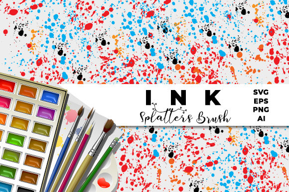 Ink Brushed Splatter for Graphics and Branding