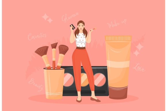 Make Up Artist Flat Concept Vector for Graphic Design