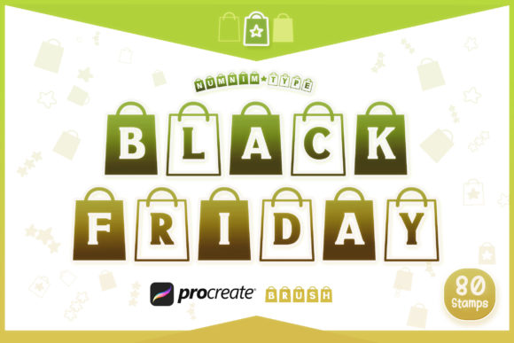 Procreate Brush Black Friday Alphabets for Graphics and Branding