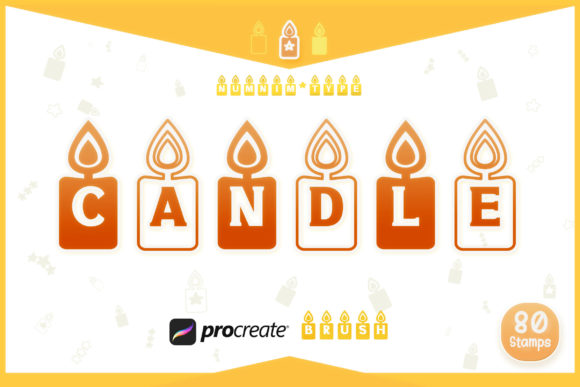 Procreate Brush Candle Birthday Alphabet Graphics