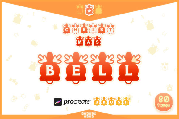 Procreate Brush Christmas Bell Alphabets for Graphic Design
