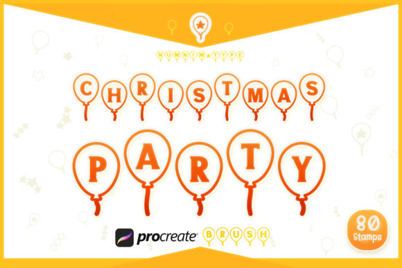 Procreate Brush Christmas Party Alphabet for Graphics and Branding