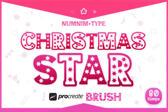 Procreate Brush Christmas Star Alphabets for Graphic Design