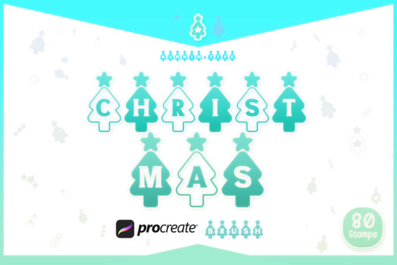 Procreate Brush Christmas Tree Alphabets for Graphics and Branding