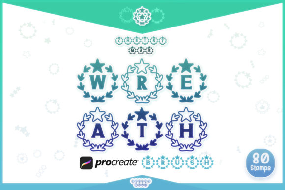 Procreate Brush Christmas Wreath Letters for Graphics and Branding