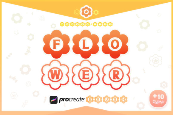 Procreate Brush Flower Monogram Alphabet for Graphics and Brushes