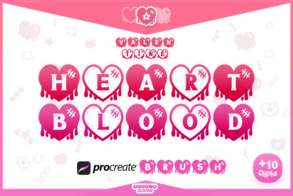 Procreate Brush Heart Blood Valentines for Graphics and Brushes