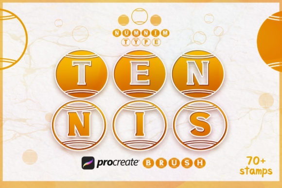 Procreate Brush Letter Stamp Tennis a-Z for Graphics and Brushes