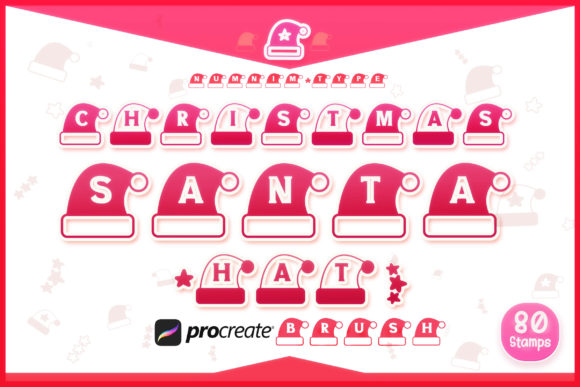 Procreate Brush Stamp Christmas SantaHat for Graphics and Brushes