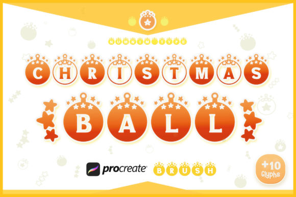 Procreate Brush Stamps Christmas Ball for Graphics and Brushes