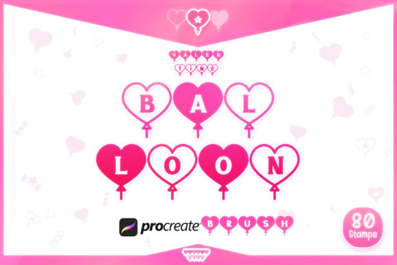 Procreate Brush Valentine Balloon Letter for Graphics and Design Projects