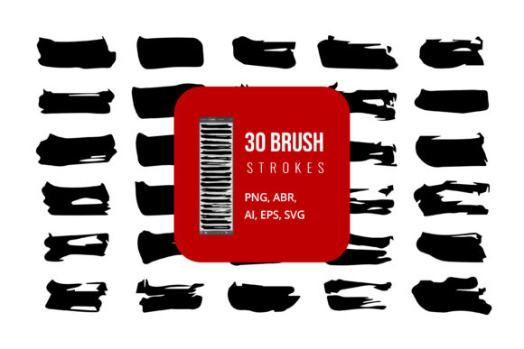Vector Brush Strokes, Grungy Brush Set for Graphic Design