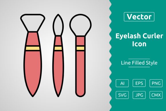 Vector Makeup Brushes Filled Outline Ico for Graphics and Icons