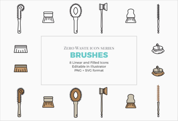Zero Waste Cleaning Brushes Icons Review
